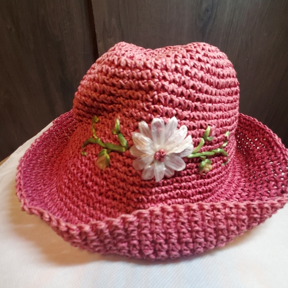 None Accessories - 90s Blossom floppy hat raffia
